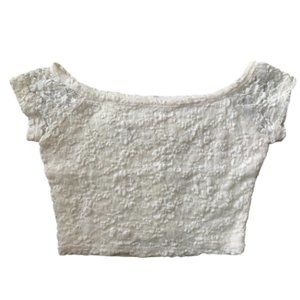 Hollister White Lace Crop Top